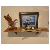 Misc. Duck Related Home Decor Items with Wall Shelf