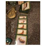 Assorted Home Decor Items and Vintage Bottle Openers