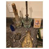 Assorted Home Decor Items and Vintage Bottle Openers