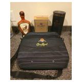 Empty Crown Royal Boxes, Empty Beam Bottle and Crown Royal Bag