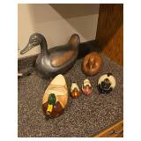 Vintage Duck Pewter and Brass Candy Dish, Duck Candy Dishes Etc.