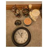 Assorted Home Decor Items, Wall Clock and Coasters