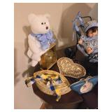 Assorted Home Decor Items, Alarm Clock and Small Lamp