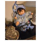 Assorted Home Decor Items, Alarm Clock and Small Lamp