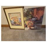 (1) Large Decorative Framed Print and (2) Smaller Prints