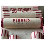 Copper Lincoln Cents Mostly 70’s Uncirculated Rolls