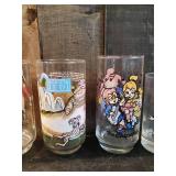 Lot of 7 Different Vintage Drinking Glasses From Disney to Star Wars