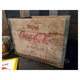 Vintage Coca Cola Wooden Box, Coca Cola Tin Pail, Vintage 1950