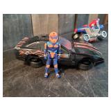 Vintage M.A.S.K. Corvette Called Raven & Action figure Calhoun Burns, and M.A.S.K Vintage Kenner Bullett Street Bike & Action Figure Ali Bombay Great Condition!