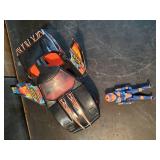 Vintage M.A.S.K. Corvette Called Raven & Action figure Calhoun Burns, and M.A.S.K Vintage Kenner Bullett Street Bike & Action Figure Ali Bombay Great Condition!