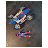Vintage M.A.S.K. Corvette Called Raven & Action figure Calhoun Burns, and M.A.S.K Vintage Kenner Bullett Street Bike & Action Figure Ali Bombay Great Condition!