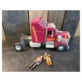 Vintage Kenner M.A.S.K. Rhino Semi Truck 1985 & Action Figures Matt Trakker and Bruce Sato