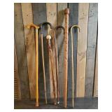 Lot of Vintage Canes Very Decorative some Carved one with marble Top