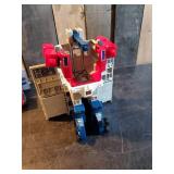 Vintage G1 Optimus prime White and G1 Optimus Prime Tractor Trailor of the Autobot leader