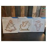 Lot of 3 new never used Christmas Décor Tree, Sleigh, Santa