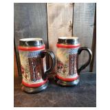 2 Budweiser Steins 1992 No Chips or Cracks