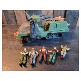 Vintage Gi Joe H.A.V.O. toy 1986 and Low-Light, Snow Job, Lift-Ticket, Wet-Suit, & Lady Jaye action figures