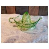 Vintage Green Uranium Glass Juicer