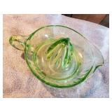 Vintage Green Uranium Glass Juicer