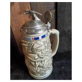2 Unique Beer Steins in Great Condition one is Tribute to American Armed Forces