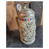 2 Unique Beer Steins in Great Condition one is Tribute to American Armed Forces