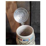 2 Unique Beer Steins in Great Condition one is Tribute to American Armed Forces