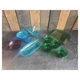 Vintage Misc Glass Items with Various Purpose all Vibrant Colors and Design