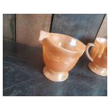 FireKing Cream and Sugar Bowl, and Fenton Cream and Sugar Bowls