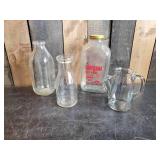 Vintage Glass Bottle Lot, Tropicana, Milk Jar, and others