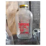 Vintage Glass Bottle Lot, Tropicana, Milk Jar, and others