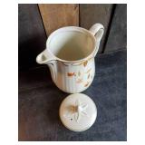 Vintage Halls Superior Leaf Pattern Pitcher