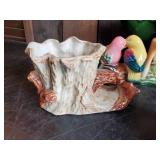 Lot of Misc Planters and other Vintage Décor. Bambi Planter, Love Bird Planter, Parmesan Shaker and more