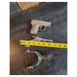 Vintage Toy Lot, Vintage Hawkey Cap Gun, Vintage Toy Spurs, Vintage Toy Texas Revolver