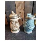 Dog Stein and Fish Stein   Very Cool and Great Condition