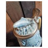 Dog Stein and Fish Stein   Very Cool and Great Condition