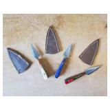 3 Vibrant Dagger Knives with Sheaths