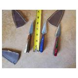 3 Vibrant Dagger Knives with Sheaths