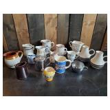 Lot of Various Creamers and Vintage Coffee Cups and others