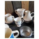 Lot of Various Creamers and Vintage Coffee Cups and others