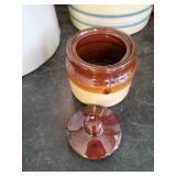 Vintage Wire Bail Handle Crock, Leather OLE Mug Holder, Ceramic Jug with Cork and more