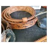Leather Belt, Buckle, and Wallet Lot Very Nice With Great Detail