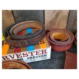 Leather Belt, Buckle, and Wallet Lot Very Nice With Great Detail
