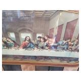 Gorgeous Vintage Last Supper Litho in Amazing Frame Early 1900