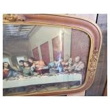 Gorgeous Vintage Last Supper Litho in Amazing Frame Early 1900