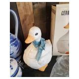 Goose Cookie Jar new in box  Gorgeous Blue Water pitcher, Ceramic Canister `