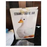 Goose Cookie Jar new in box  Gorgeous Blue Water pitcher, Ceramic Canister `
