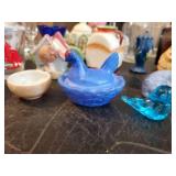 Large Misc Lot of Smalls Glass Bells, Blue Glass Chicken, And MUCH Much More