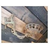 Misc Lot of Vintage, Metal Wall Sconce, Wire Bail Crock, Aluminum Lidded Drinking Glasses, and Much more