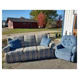 Awesome Country/Lake Style Sleeper Sofa Couch and Reclining Rocking Chair comes with décor Pillows