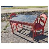 Fun Solid Wooden Table and 2 Chairs